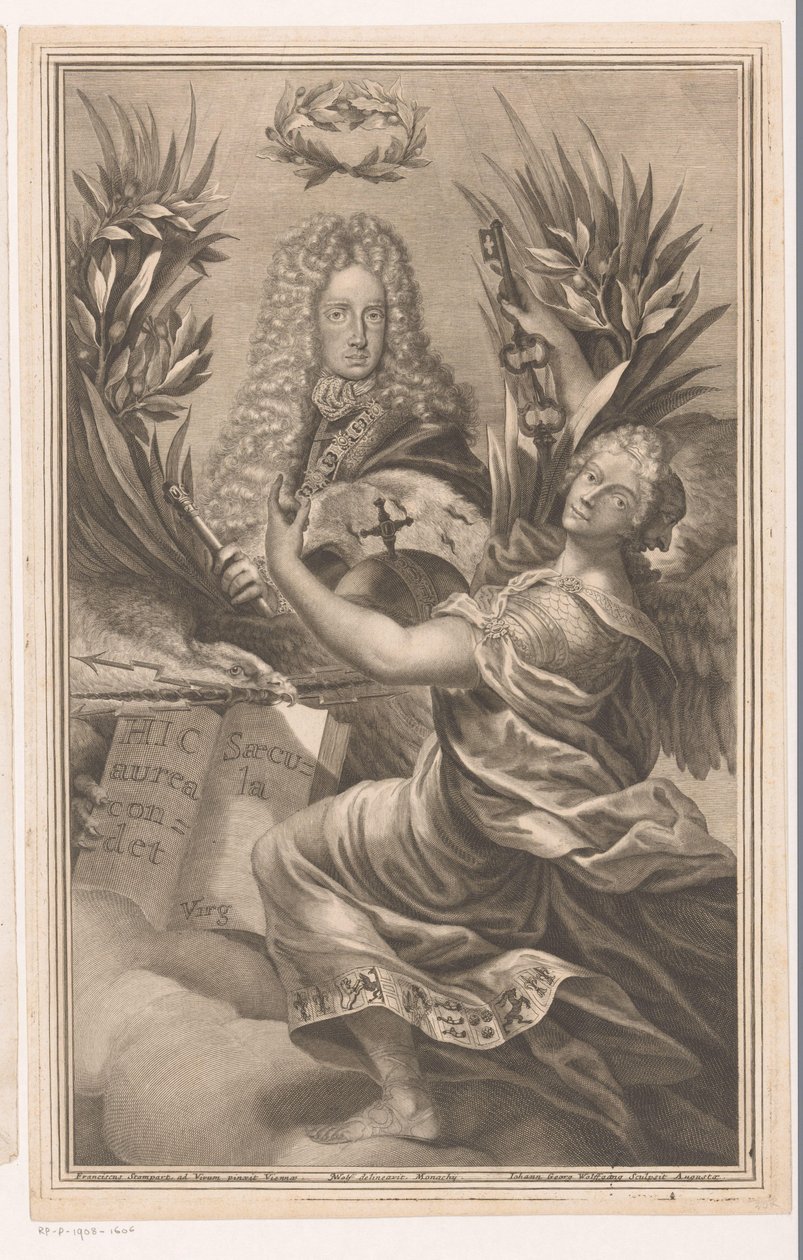 Portrett av en monark, muligens Charles VI, den hellige romerske keiseren av Johann Georg Wolffgang