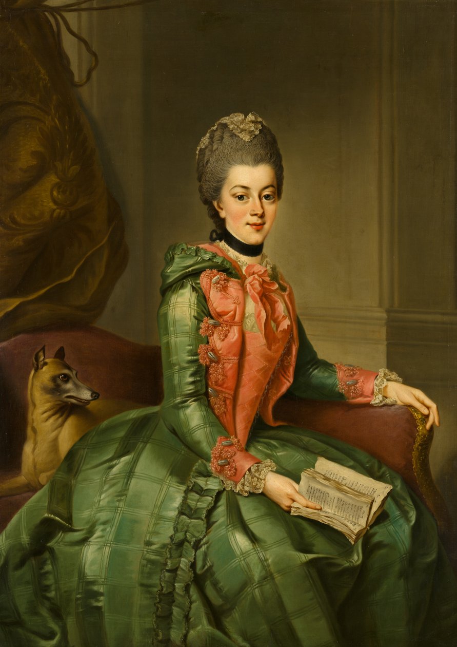 Portrett av prinsesse Frederika Sophia Wilhelmina (1751-1820, ca. 1768-1769 av Johann Georg Ziesenis