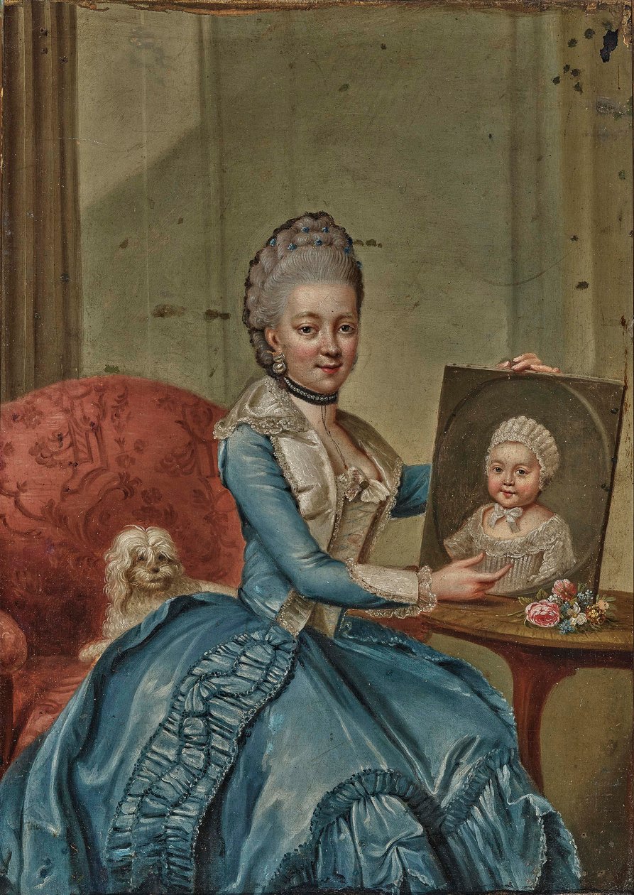 Friederike Caroline Luise av Hessen-Darmstadt 1752-1782, hertuginne av Mecklenburg-Strelitz. av Johann Georg Ziesenis the Younger