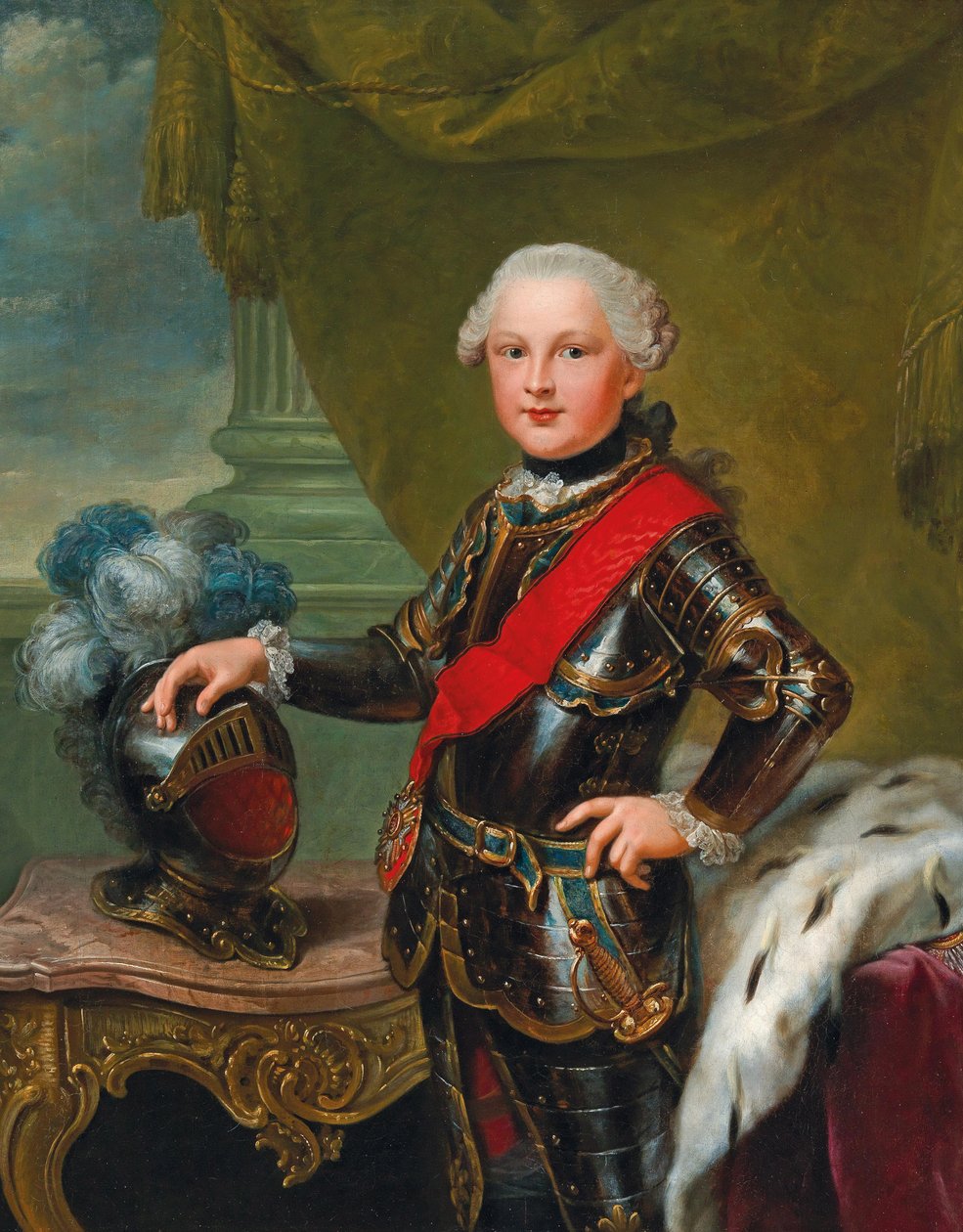 Portrett av Charles II august 1746-1795, hertug av Zweibrücken, ca 1757. av Johann Georg Ziesenis the Younger