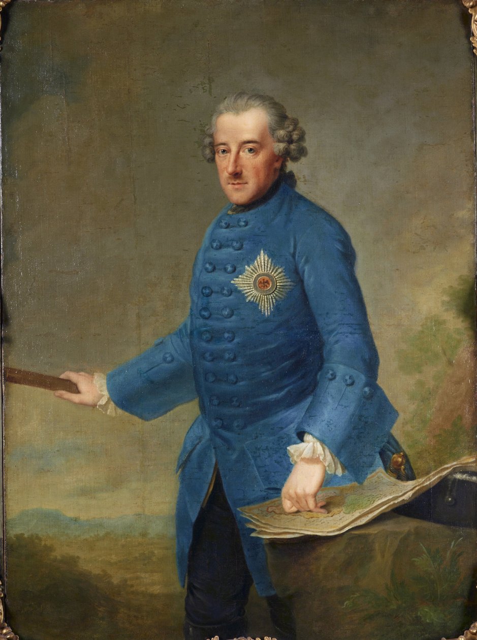 Portrett av Fredrik II av Preussen 1712-1786, 1763. av Johann Georg Ziesenis the Younger