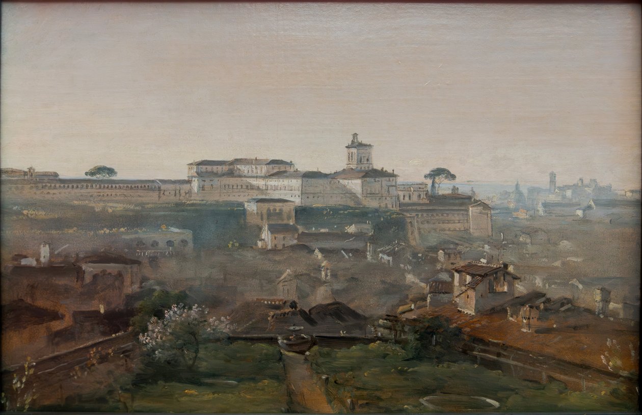 Utsikt fra Villa Malta mot Quirinalhøyden av Johann Georg von Dillis