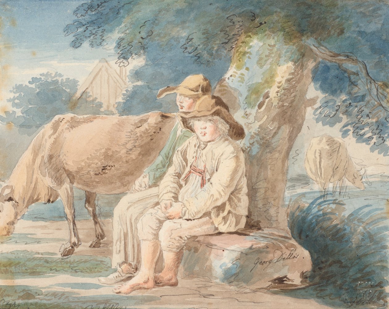 Gutter under et tre av Johann Georg von Dillis