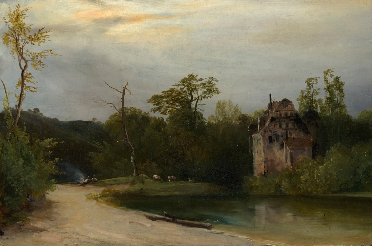 Parkland tidlig på morgenen av Johann Georg von Dillis