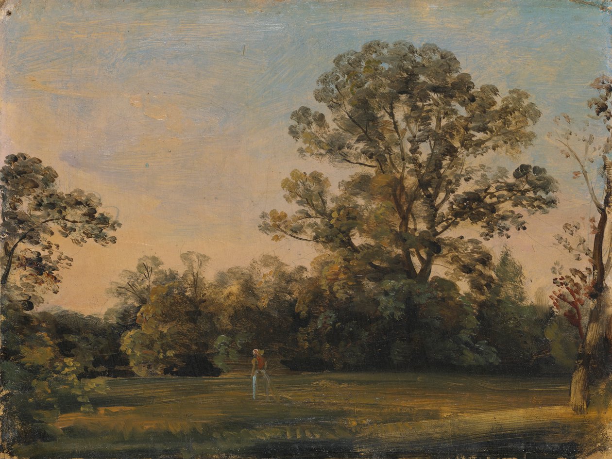 Parklandskap tidlig om morgenen av Johann Georg von Dillis