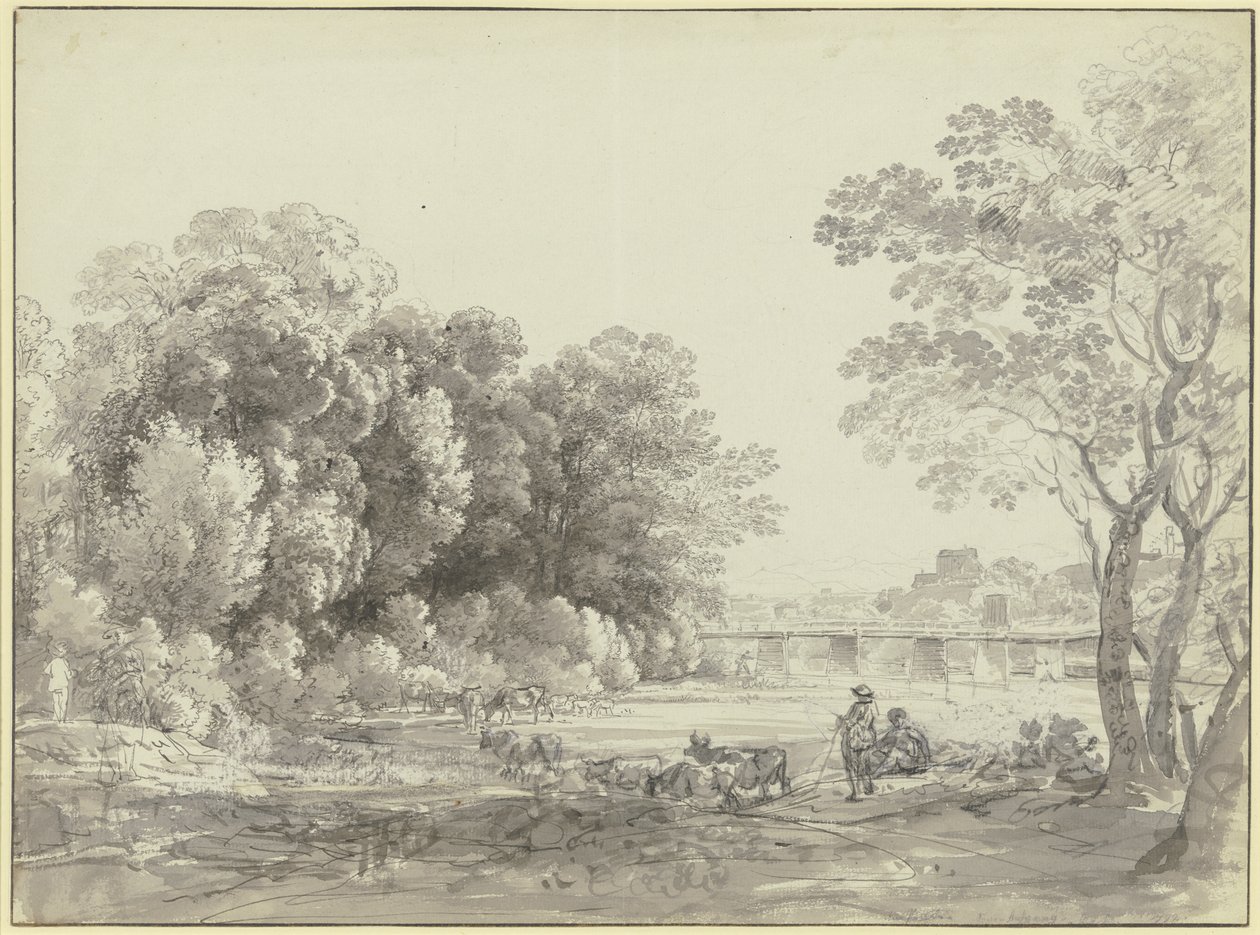 Praterøya i München av Johann Georg von Dillis