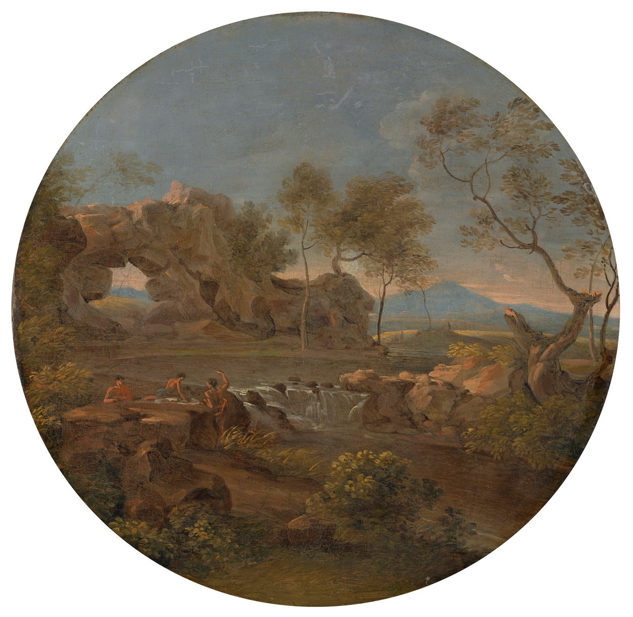 Sørlig landskap med steinbue av Johann Georg von Dillis