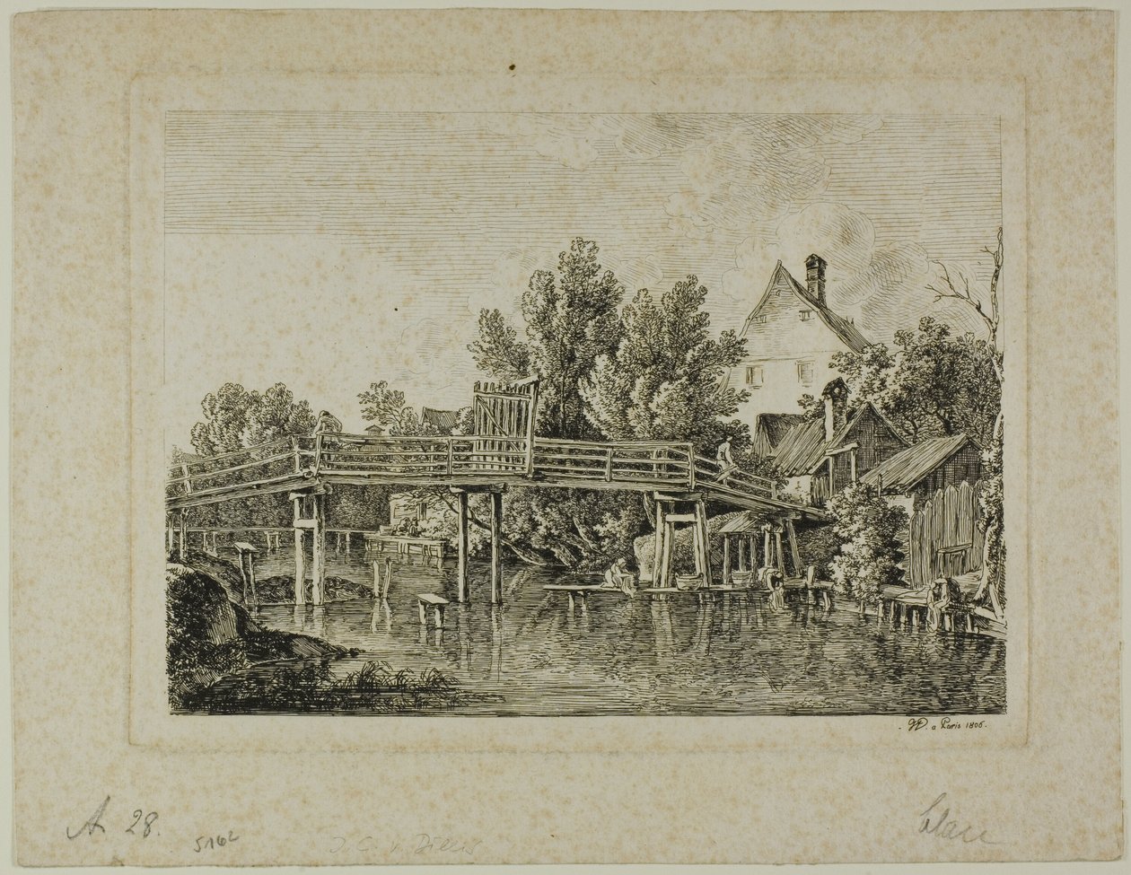 Den lille broen over Isar, Paris av Johann Georg von Dillis