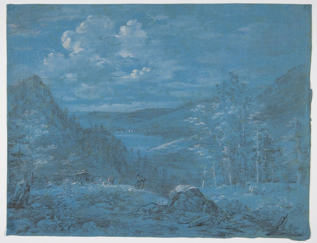 Utsikt over Ankl-Alpe og Schliersee av Johann Georg von Dillis