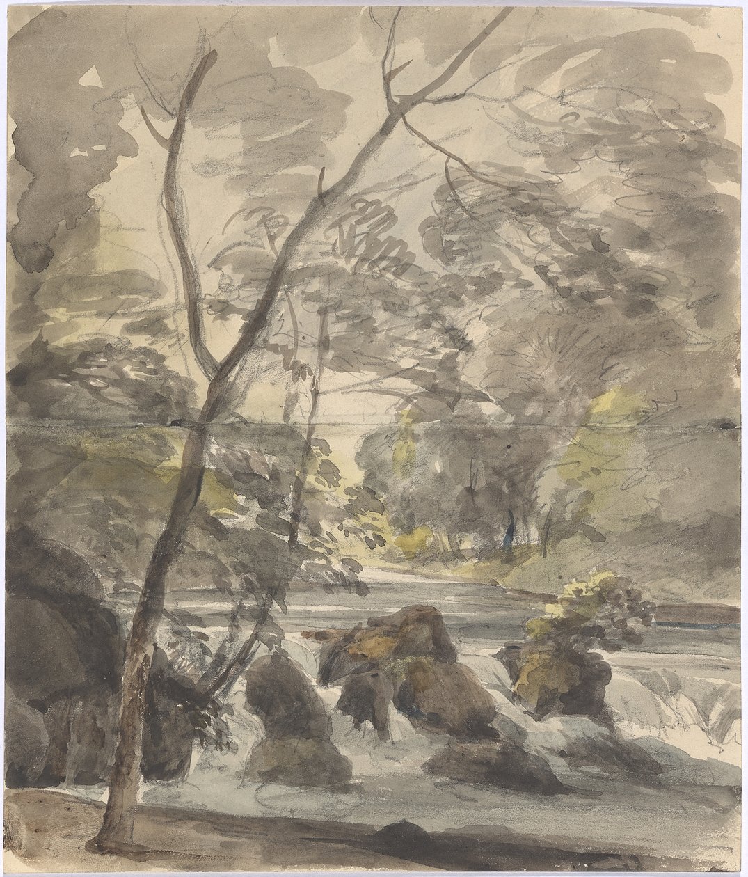 Foss i Den engelske hage av Johann Georg von Dillis