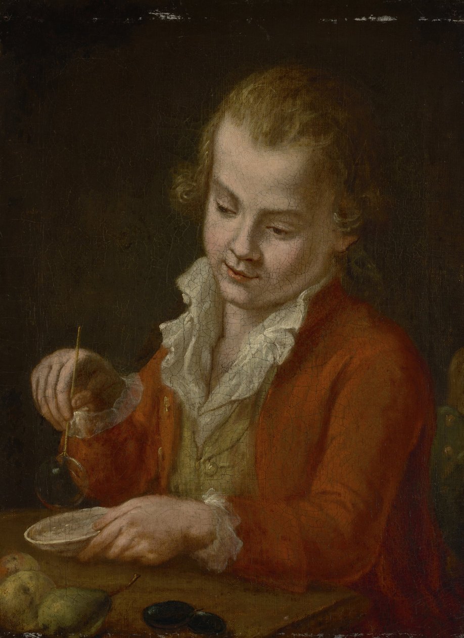 Gutt med såpebobler av Johann Georg von Edlinger