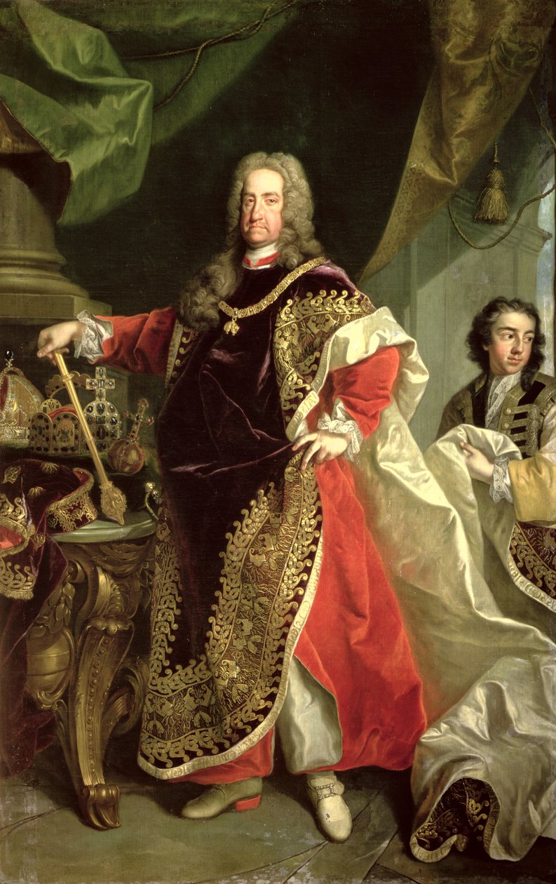 Charles VI (1685-1740), den hellige romerske keiseren iført kappene til Ordenen av det gylne skinn av Johann Gottfried Auerbach