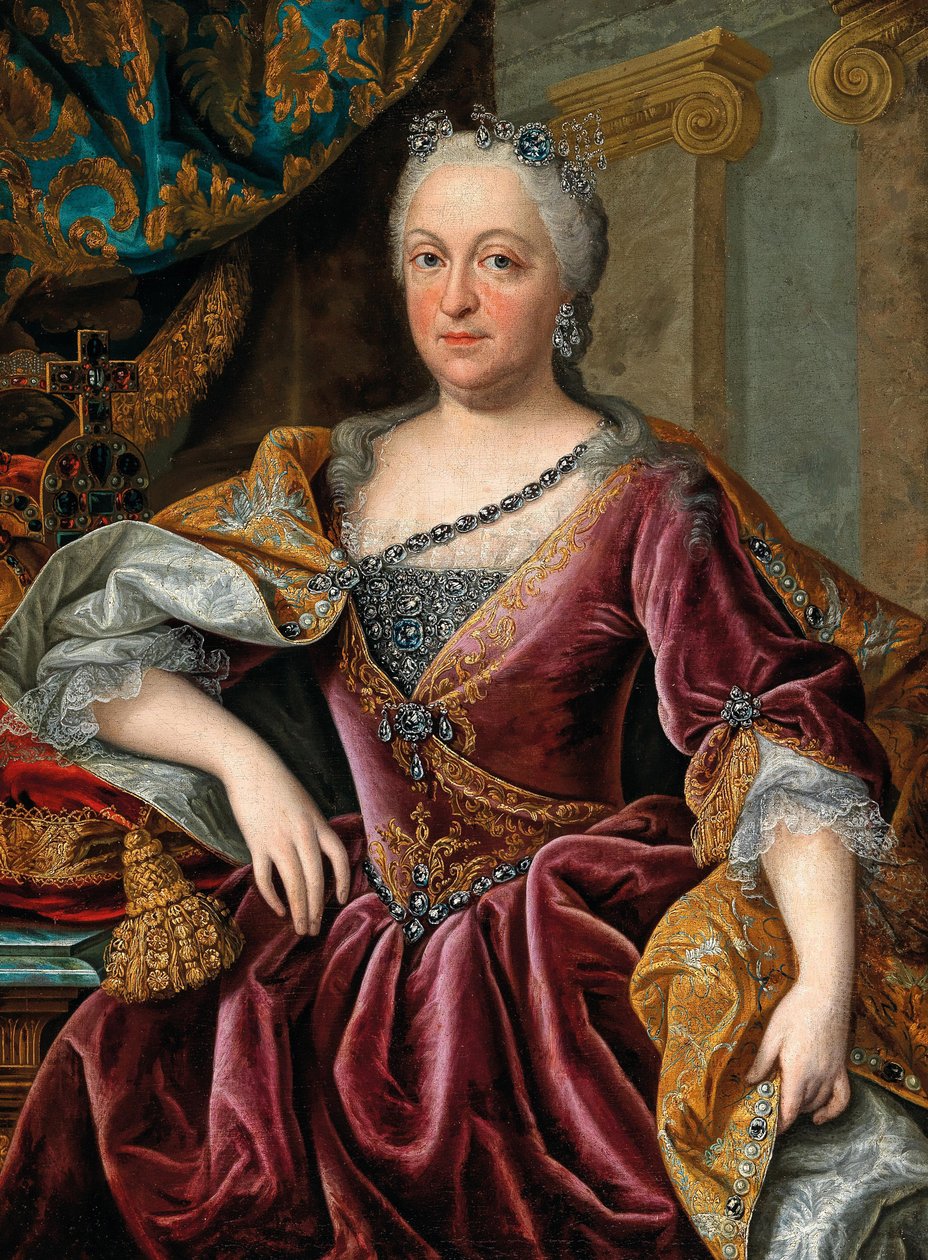 Portrett av Maria Amalia av Østerrike 1701-1756, den hellige romerske keiserinne. av Johann Gottfried Auerbach