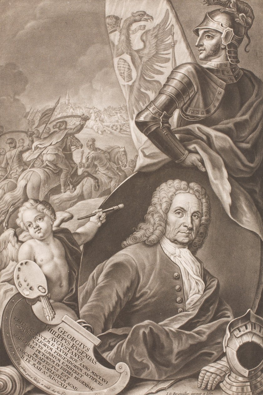 Portrett av Georg Philipp Rugendas 1666-1742, ca. 1745. av Johann Gottfried Haid