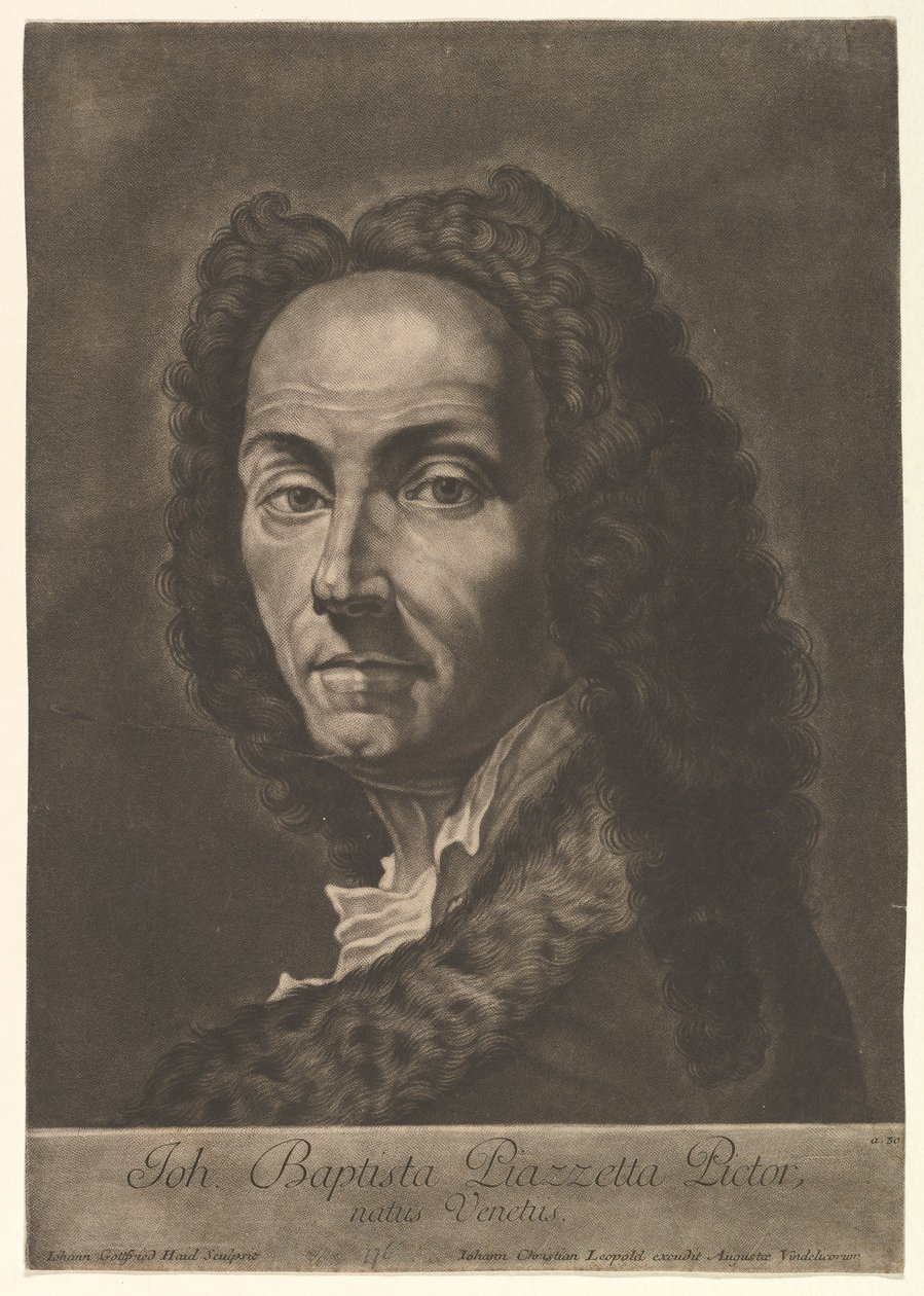 Portrett av Giovanni Battista Piazzetta, tidlig på 1700-tallet. av Johann Gottfried Haid