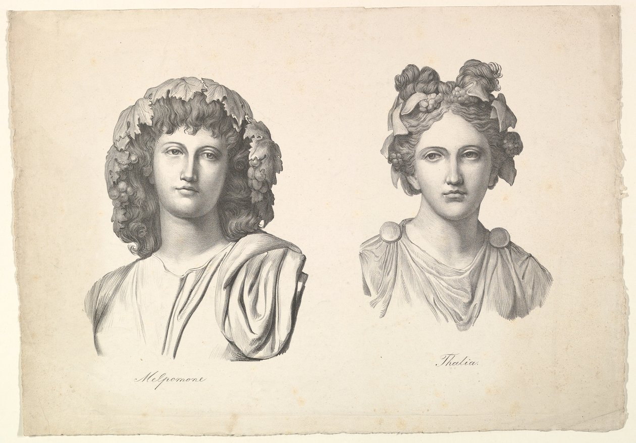 Melpomene og Thalia, 1823-26. av Johann Gottfried Schadow