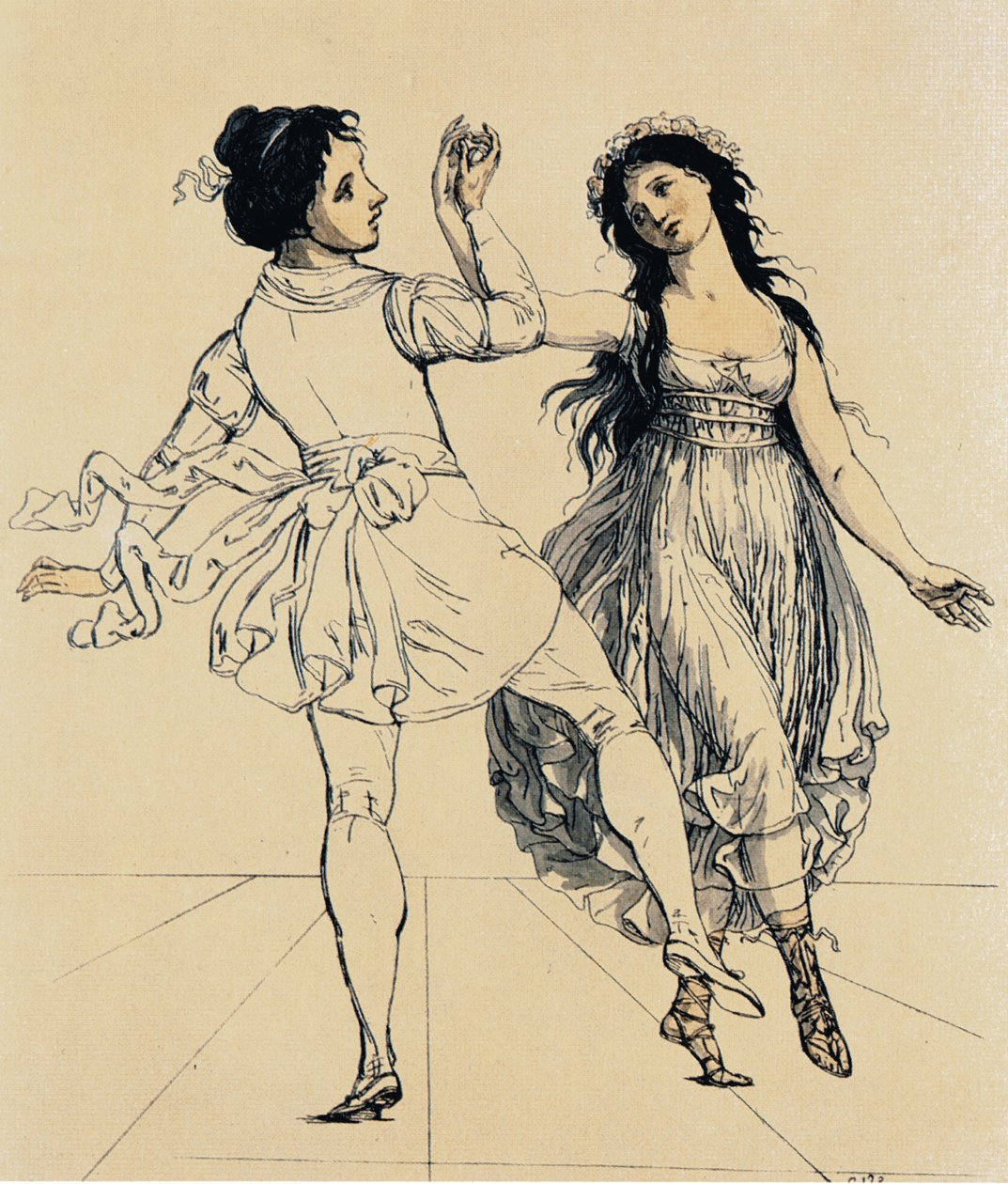 Danseparet Maria og Salvatore Viganò, ca 1797 av Johann Gottfried Schadow