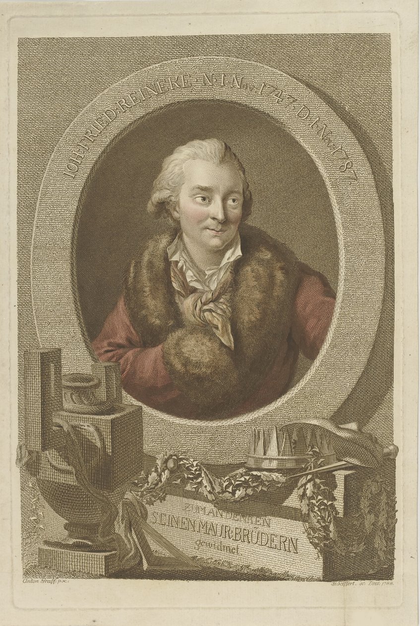 Portrett av Johann Friedrich Reinecke 1745-1787, 1788. av Johann Gottlob Seyffert