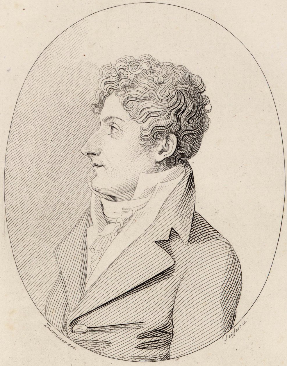 Portrett av komponisten Francesco Morlacchi 1784-1841, ca 1820. av Johann Gottlob Seyffert