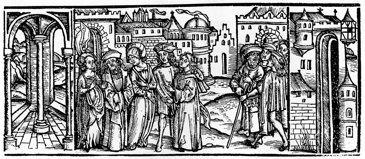 En folio fra Boethius, Consolation of Philosophy, 1910. av Johann Gruninger