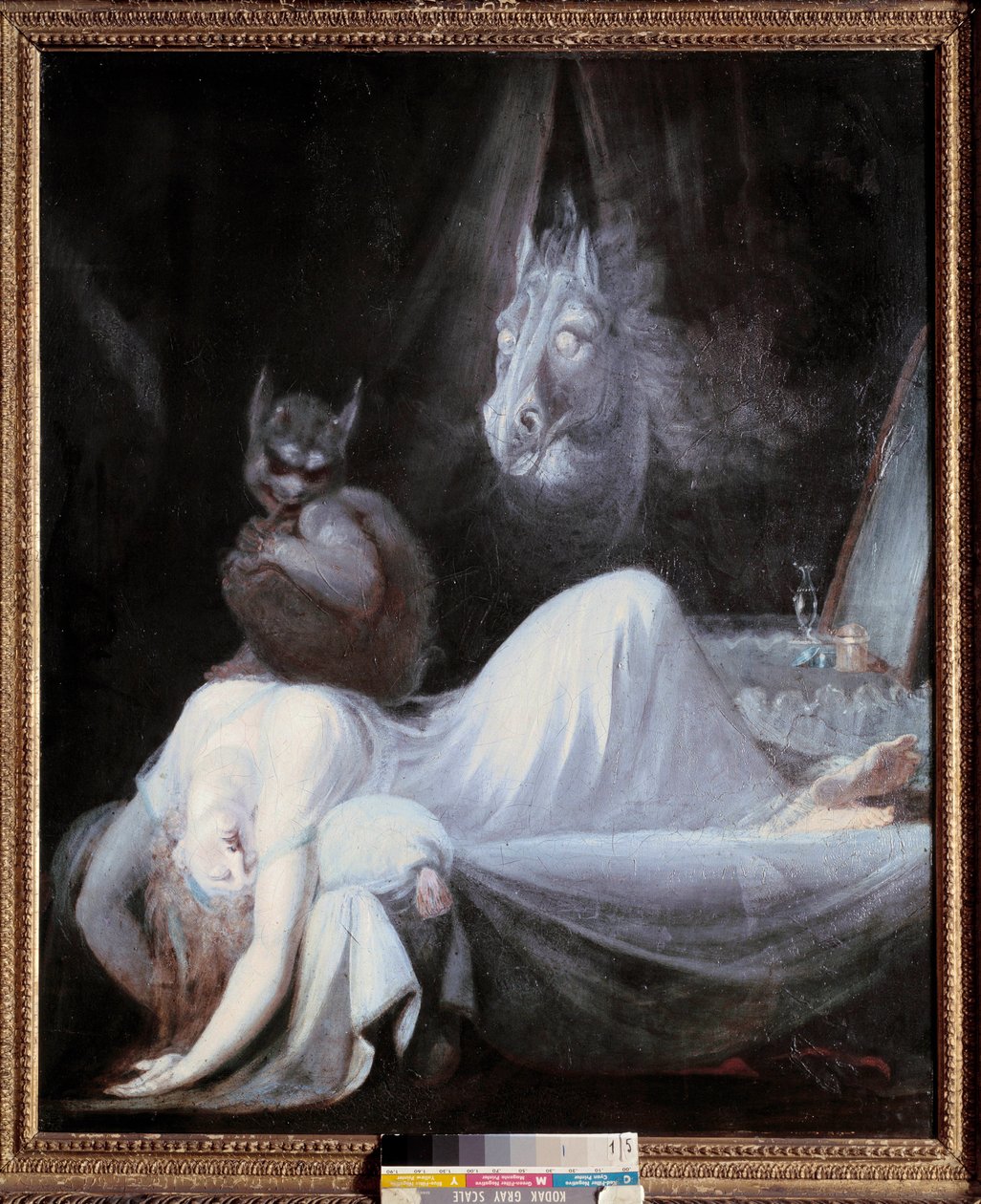 Marerittet. Maleri av Johann Henrich Fussli (Fuseli) (1741 - 1825), sveitsisk skole av Johann Heinrich Füssli