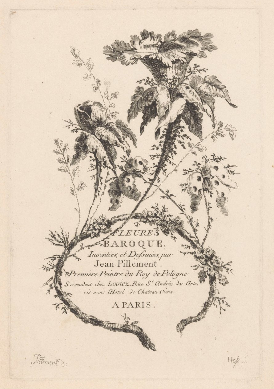 Trompetformede blomster Fleures Baroque (serietittel på objekt) av Johann Heinrich  Hess