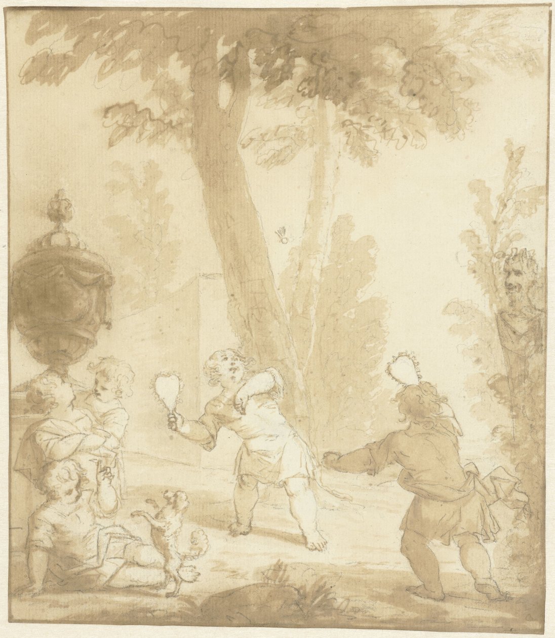 Allegorisk representasjon med barn som leker av Johann Heinrich Keller (II)