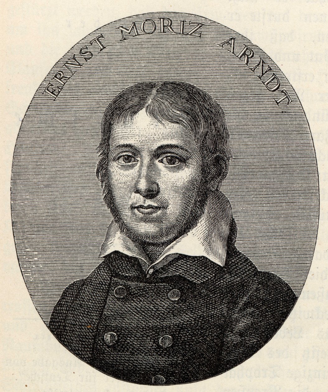 Portrett av Ernst Moritz Arndt 1769-1860. av Johann Heinrich Lips
