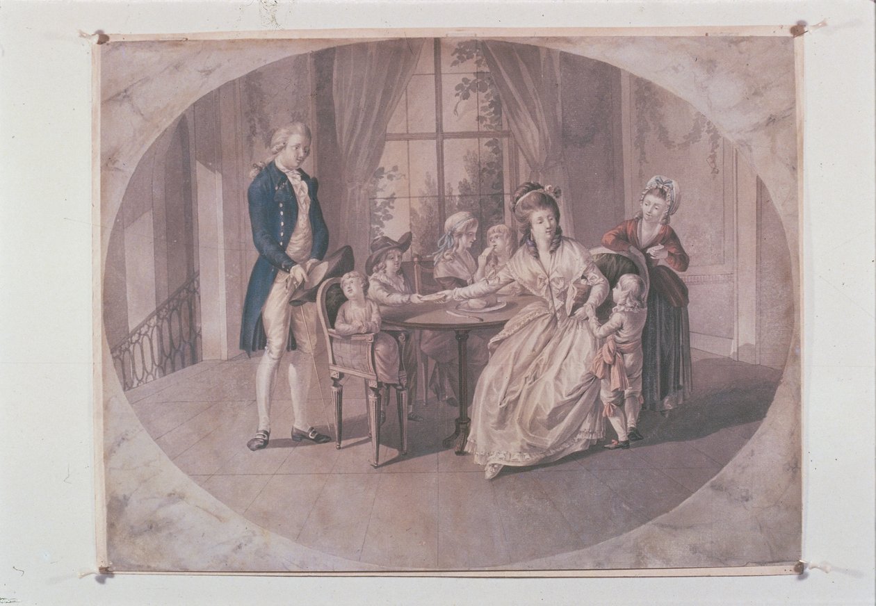 Illustrasjon fra 'The Sorrows of Young Werther' av Goethe (farge litho) av Johann Heinrich Ramberg