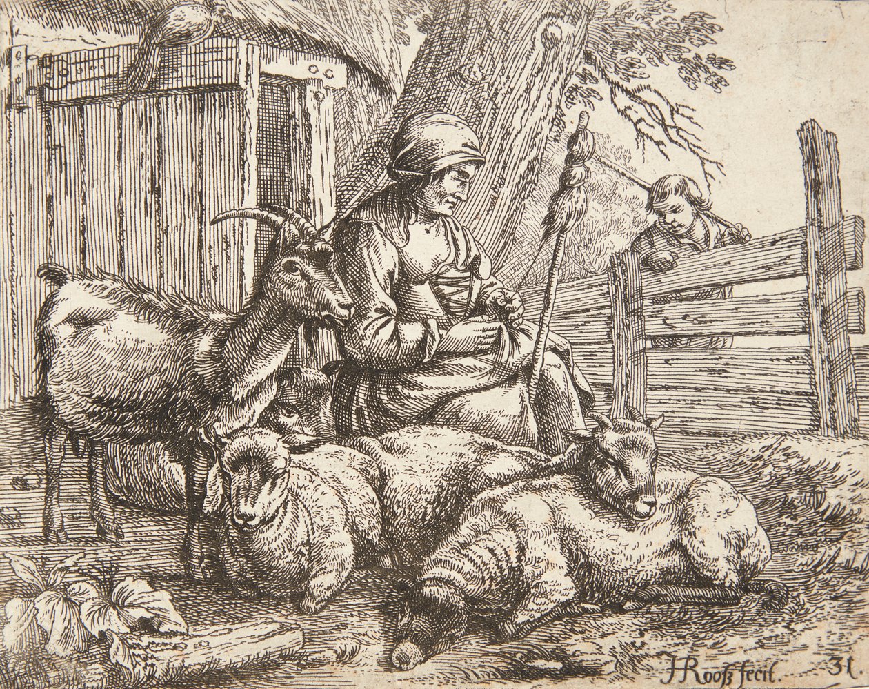 Et spinnende hjul av Johann Heinrich Roos