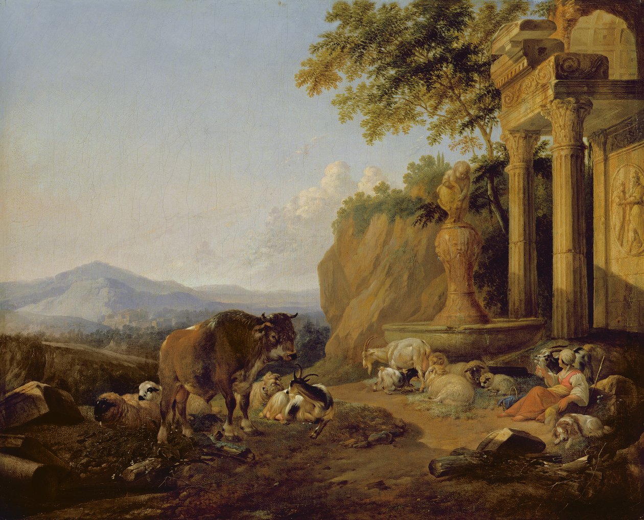 Landskap med ruin, 1670 av Johann Heinrich Roos