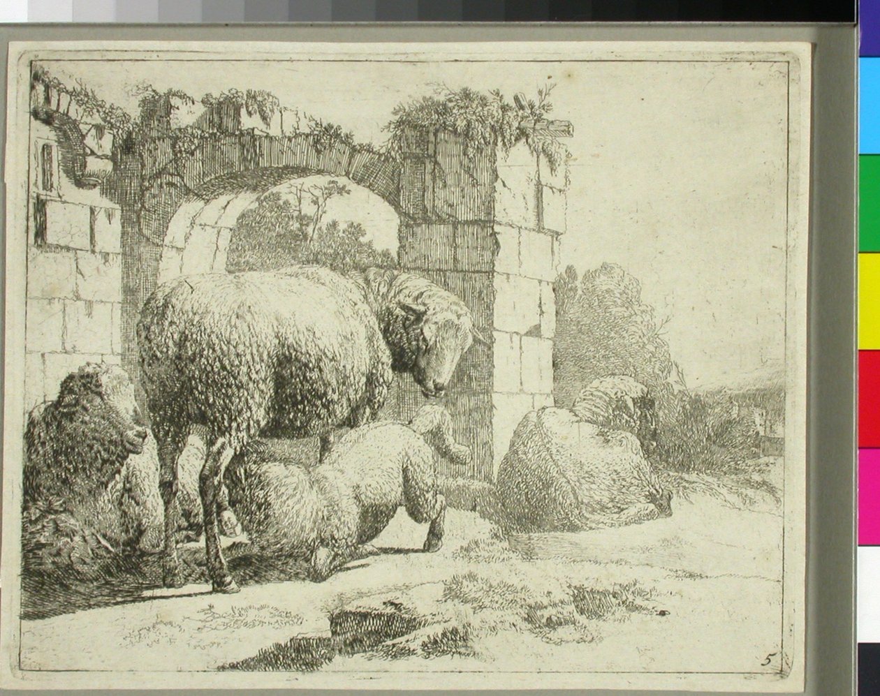 Sauer ved en forfallen port av Johann Heinrich Roos