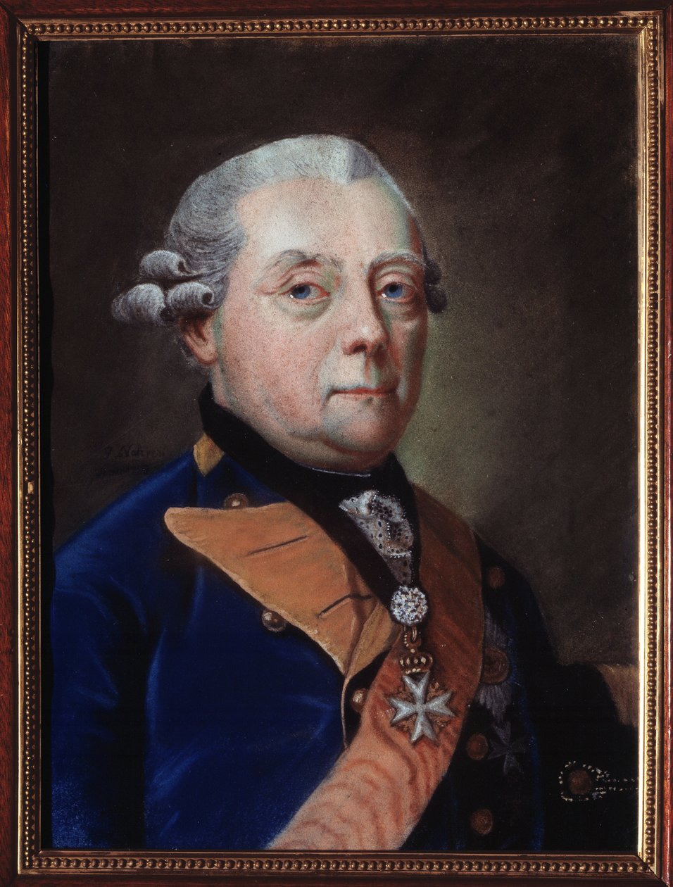 Portrett av Frederic Henri Louis (Heinrich Friedrich Ludwig) dit Henri de Prussia 1726-1802), greve av Marche of Brandenburg Schwedt. (Portrett av Henry Frederick, prins i Preussen, markgreve av Brandenburg Schwedt). Maleri av Johann Heinrich Schmidt av Johann Heinrich Schmidt