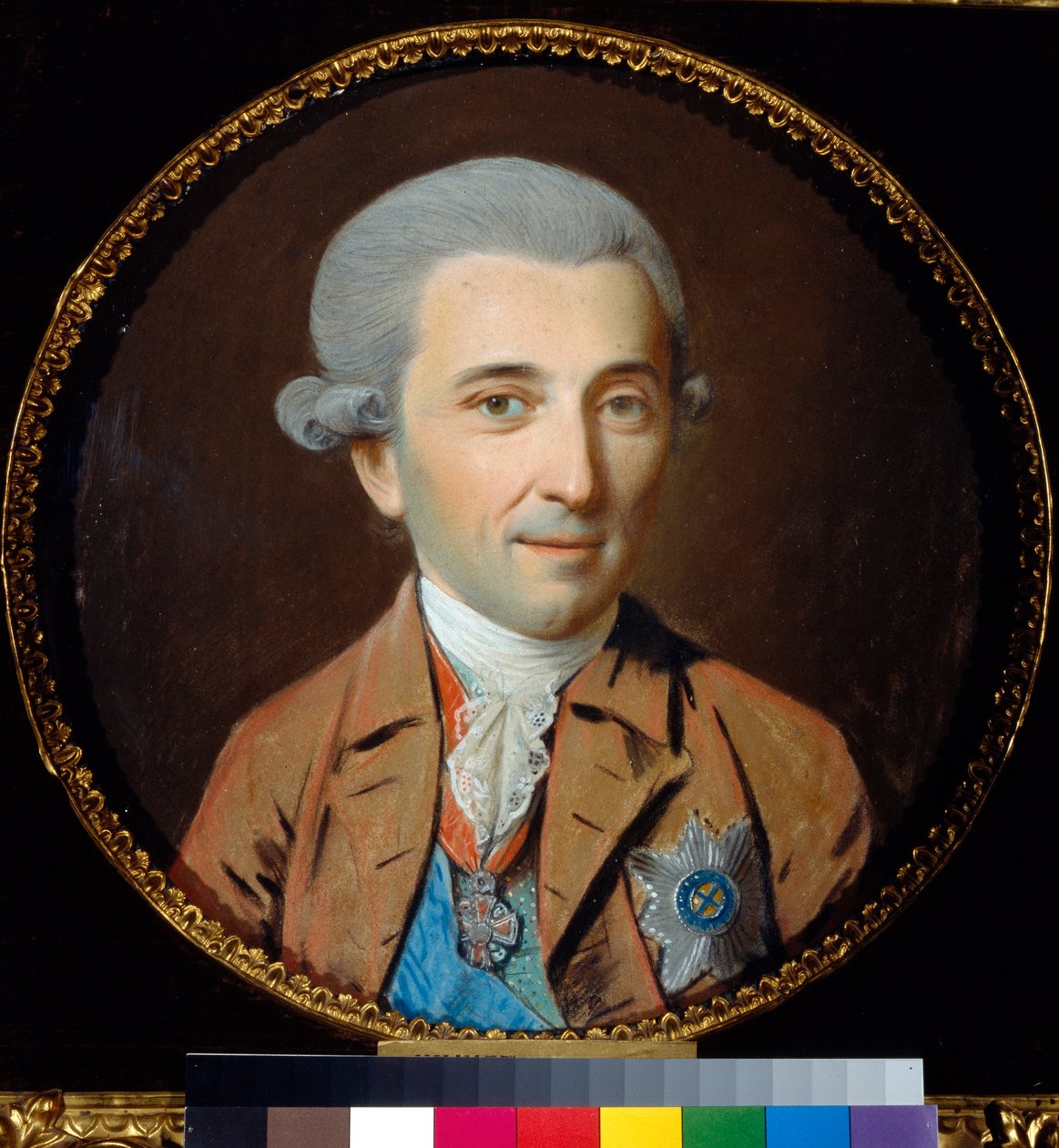 Portrett av prins Nikolai Ivanovich Saltykov (1736-1816) - Oeuvre de Johann Heinrich Schmidt (1749-1829), pastell på papir (27,5x27,5 cm), ca. 1780 - Portrett av prins Nikolay I. Saltykov, Pastell på papir av J.H. Smed av Johann Heinrich Schmidt