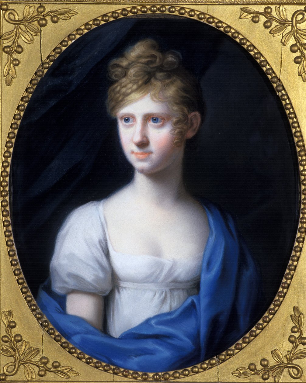 Amalie Adelheid Luise Therese Caroline prinsesse av Saxe-Meiningen, ca. 1808 av Johann Heinrich Schroder