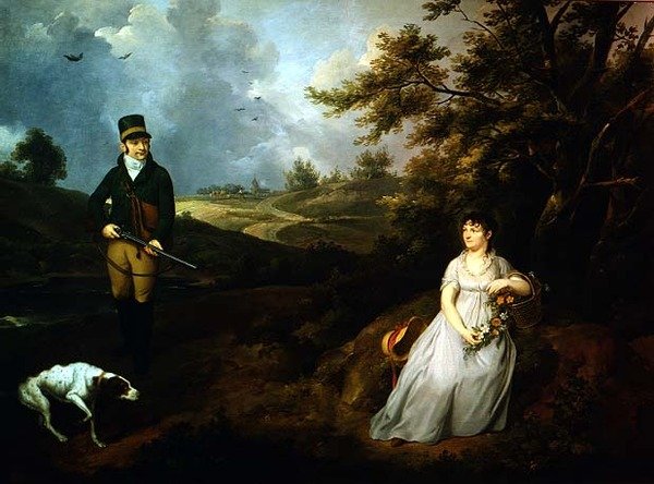 Portrett av en herre og dame av Johann Heinrich Schroder
