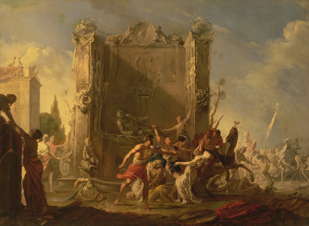 Voldtekten av sabinskvinnene av Johann Heinrich Schönfeld
