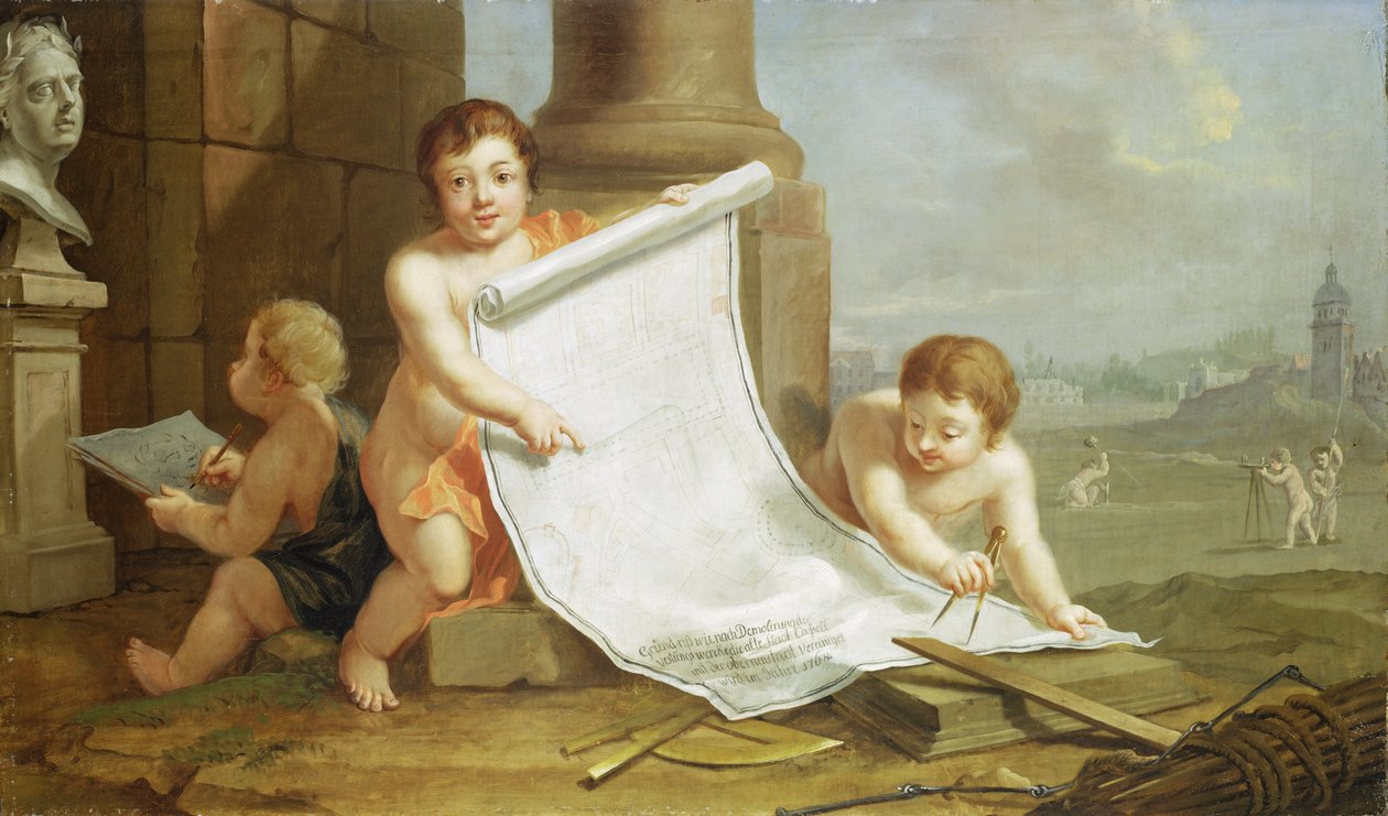 Allegori som representerer utjevningen av de gamle festningsverkene, ca. 1768 av Johann Heinrich Tischbein