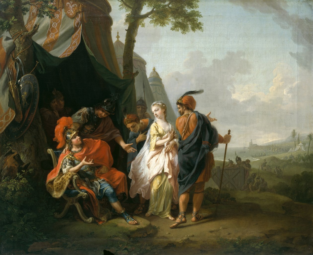 Bortføringen av Briseis fra Achilles-teltet av Johann Heinrich Tischbein
