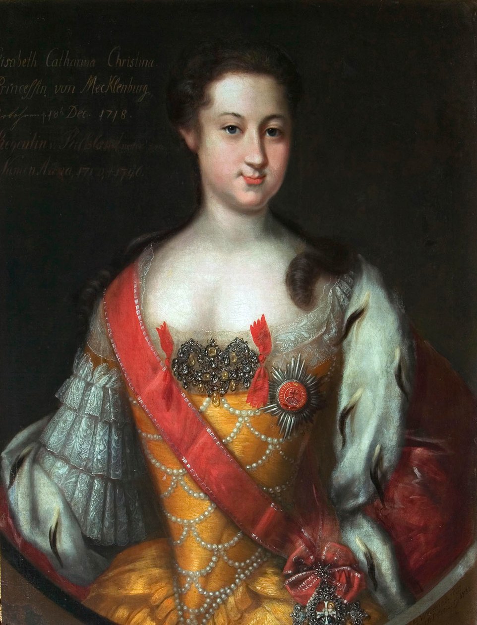 Anna Leopoldovna, storhertuginne og regent av Russland', 1718-1746, 1732. av Johann Heinrich Wedekind