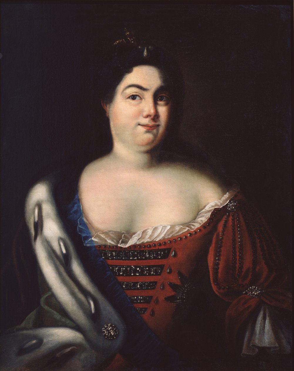 Portrett av keiserinne Catherine I. 1684-1727, tidlig på 1700-tallet. av Johann Heinrich Wedekind
