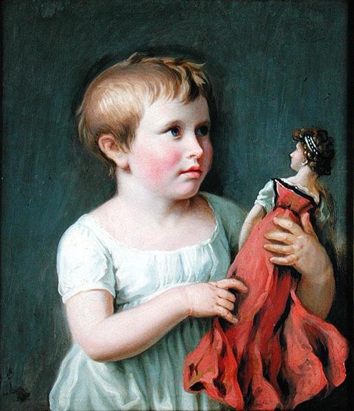 Barneportrett av Cornelia Wilhelmine Amsinck, den fremtidige kona til Burgermeister Dammert (1800-61) av Johann Heinrich Wilhelm Tischbein