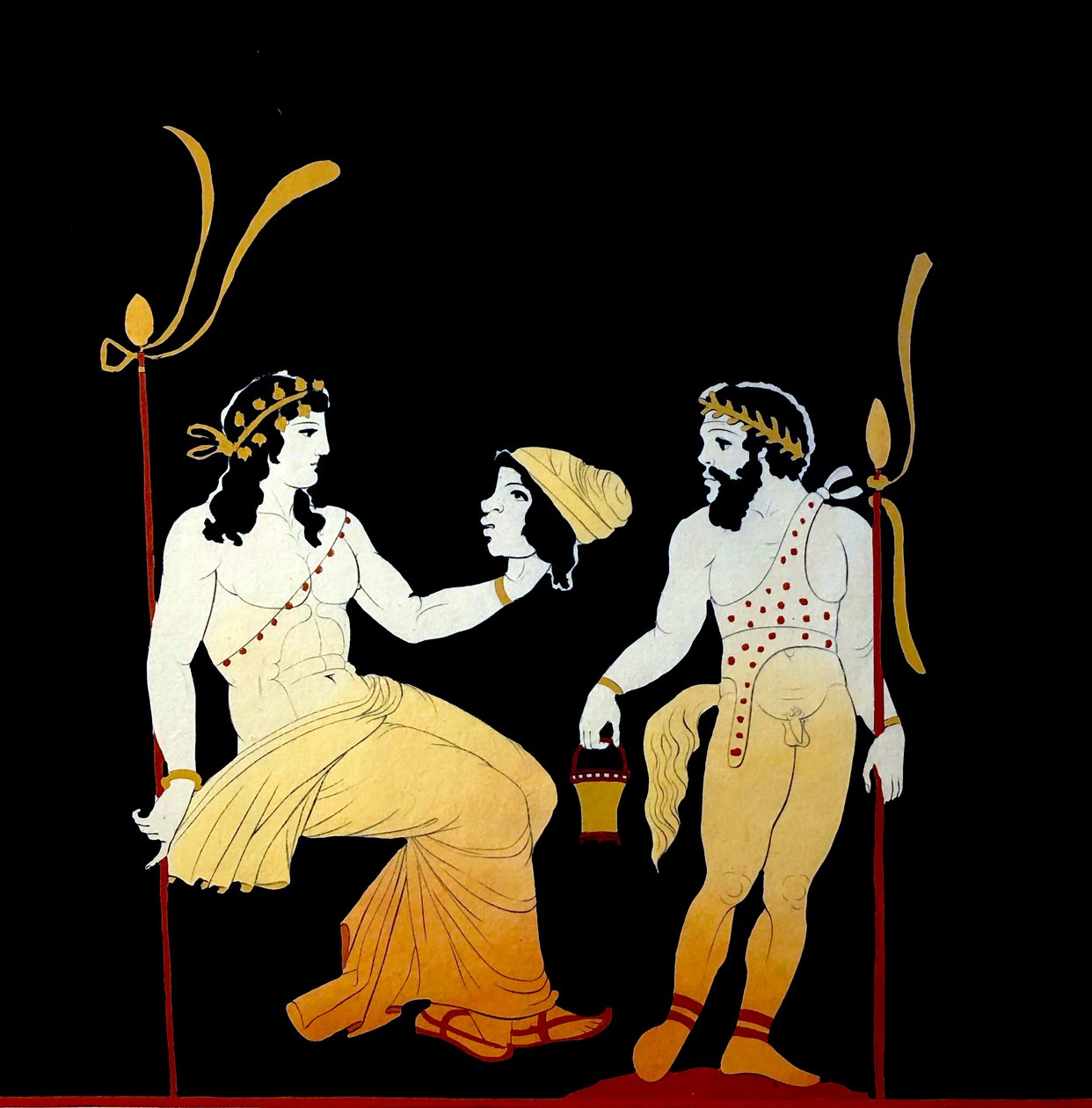 Dionysos holder masken ca. 1796 (Kobberplategravering) av Johann Heinrich Wilhelm Tischbein