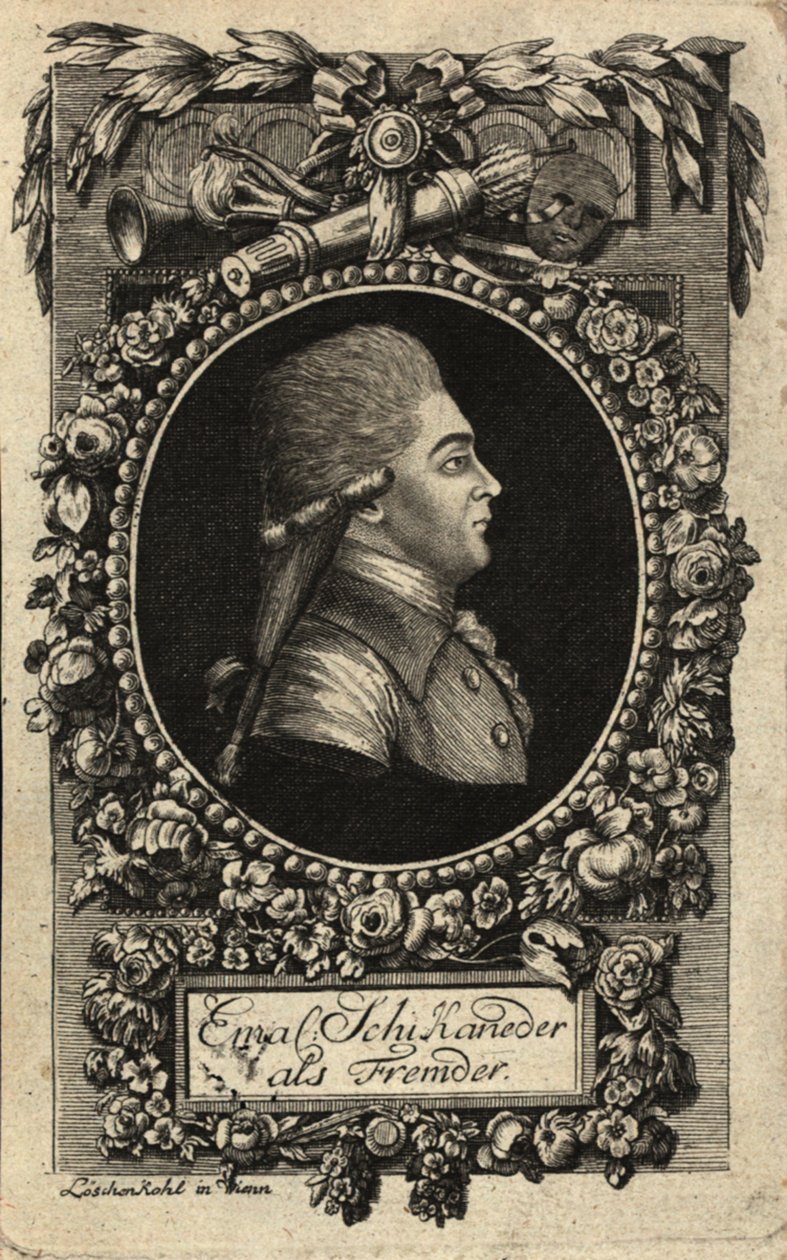Portrett av Emanuel Schikaneder 1751-1812, 1788. av Johann Hieronymus Loeschenkohl