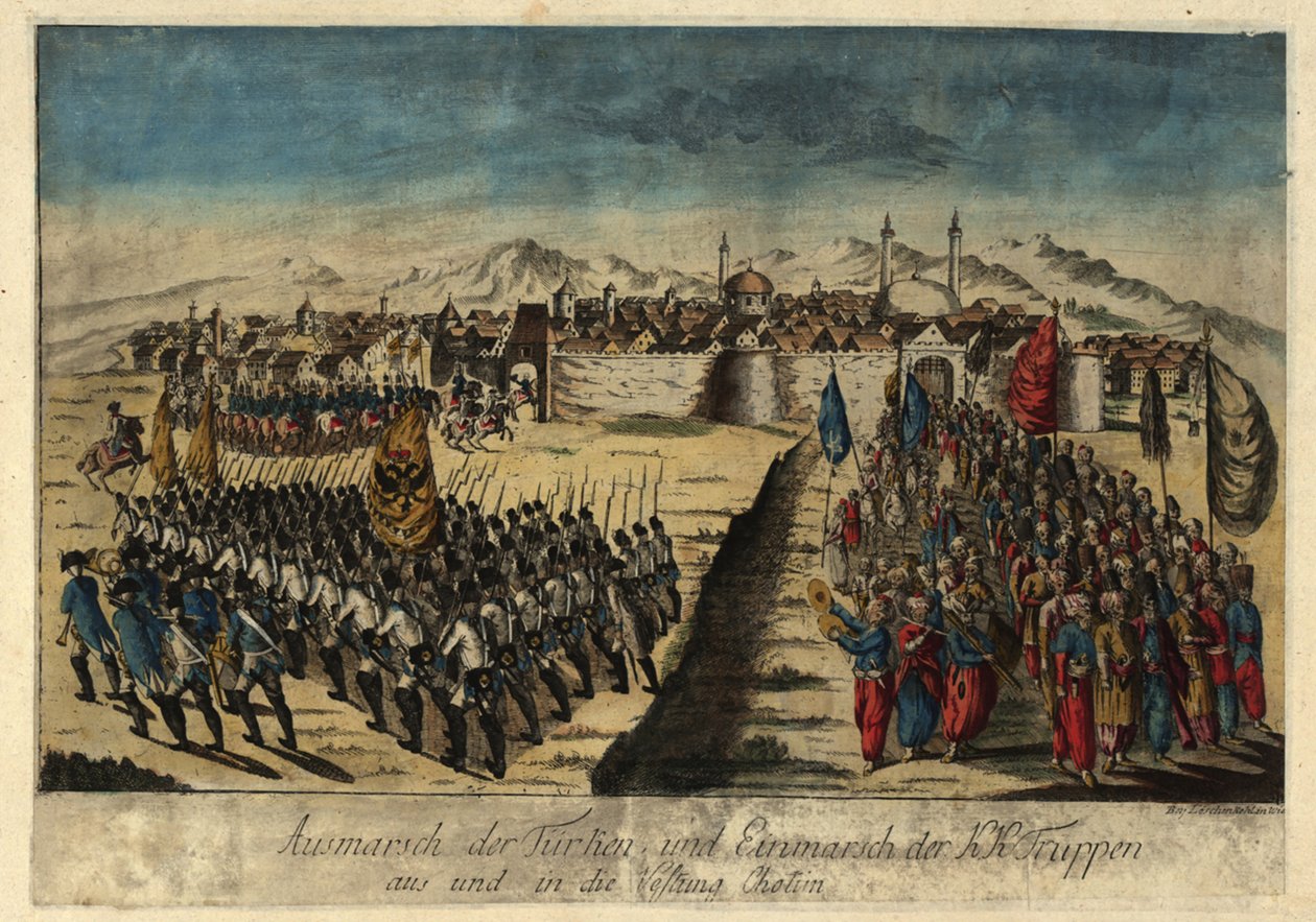 Overgivelse av festningen Khotyn 29. september 1788, 1788. av Johann Hieronymus Loeschenkohl