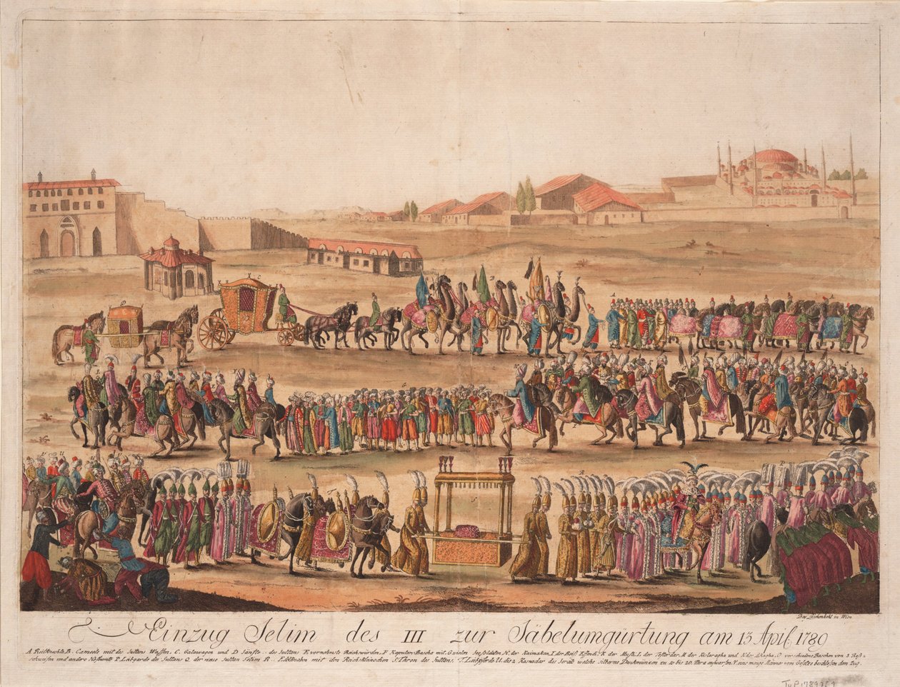 Sultan Selim IIIs inntreden i sabelen 13. april 1789, 1789 av Johann Hieronymus Loeschenkohl
