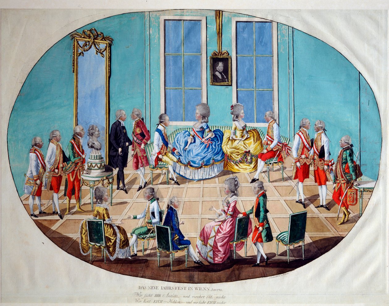 Nyttårsfeiringen i Wien i 1782, 1783. av Johann Hieronymus Löschenkohl