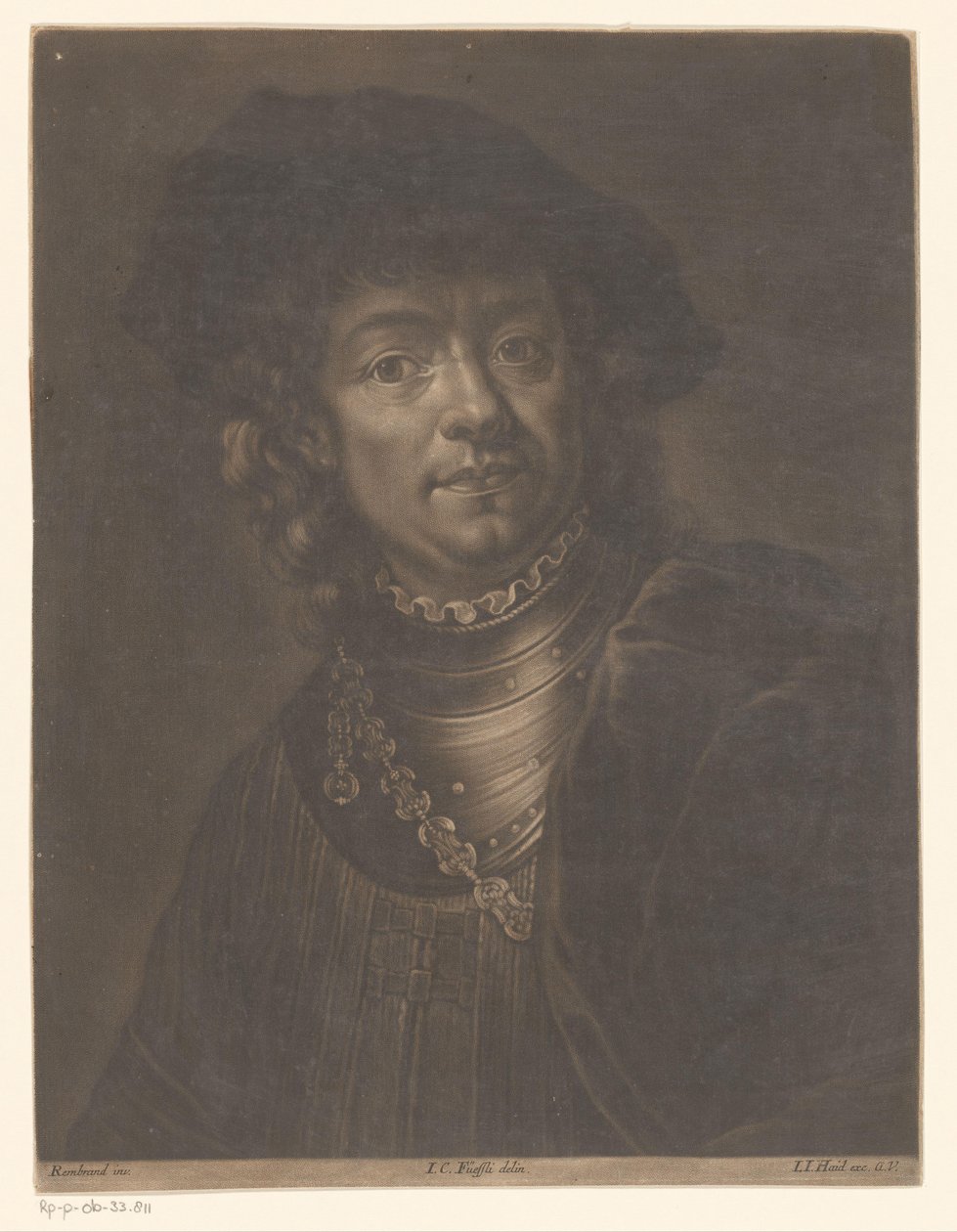 Portrett av Rembrandt van Rijn av Johann Jacob Haid (possibly)