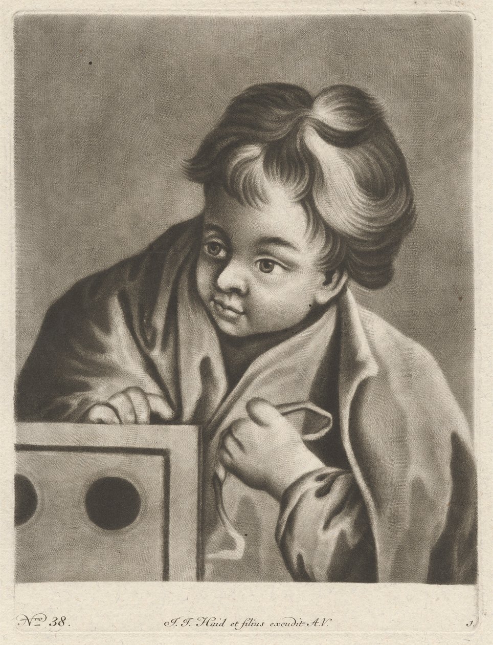 Gutt med boks av Johann Jacobus Haid