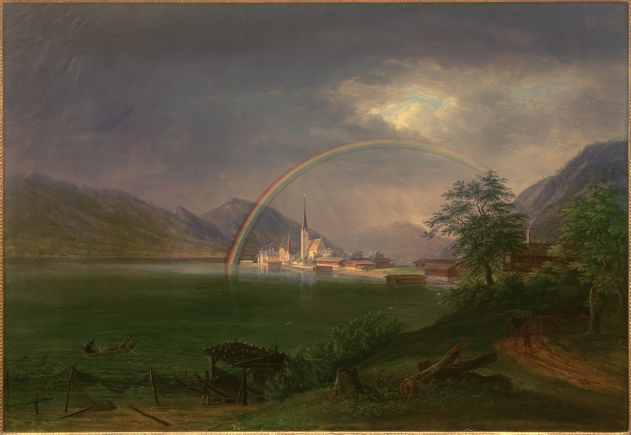 Egern am Tegernsee med regnbue av Johann Jakob Dorner der Jüngere